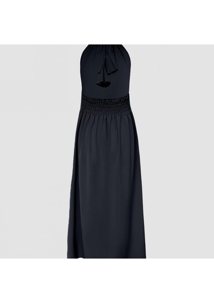 Kadın Boyundan Askılı Halter Kollu Viskon Elbise indirimleri