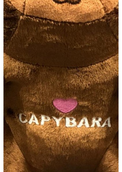 Capybara Oturan Nakışlı Peluş, Uyku Arkadaşı Kapibara Peluş Yastık 25 cm fırsatları