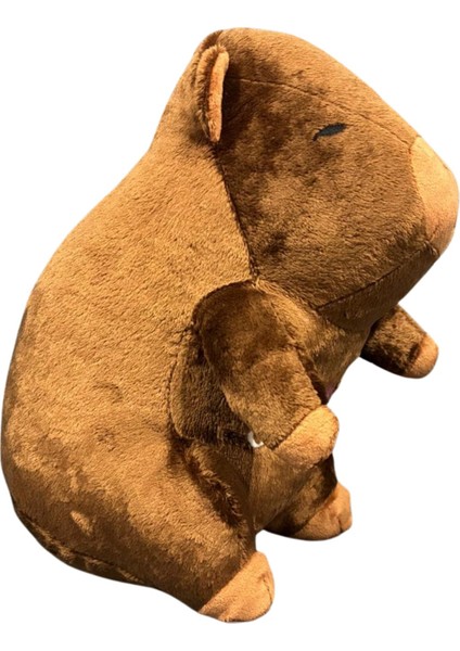 Capybara Oturan Nakışlı Peluş, Uyku Arkadaşı Kapibara Peluş Yastık 25 cm indirimleri