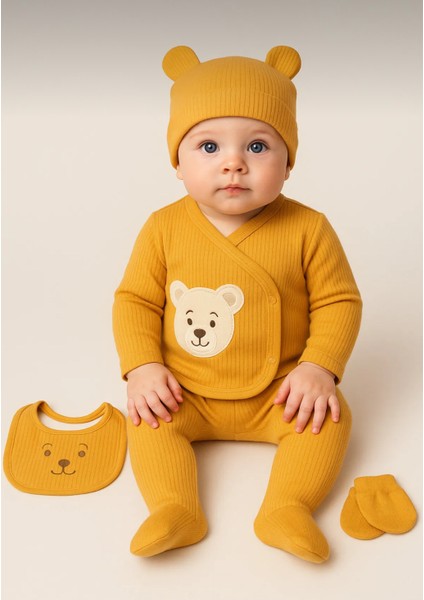 Bebek Bear Minimal Taş 5'li Yenidoğan Hastane Çıkışı Seti