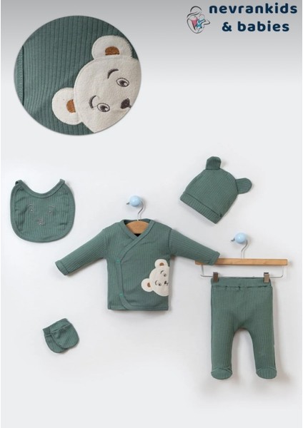 Bebek Bear Minimal Taş 5'li Yenidoğan Hastane Çıkışı Seti