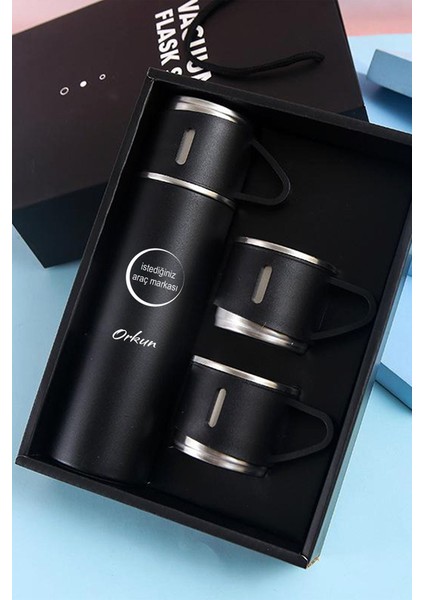 Kişiye Özel 3 Bardaklı 500ML Çelik Araç Baskılı Termos–12 Saat Isı Koruma, Sızdırmaz ve Taşınabilir fiyatları