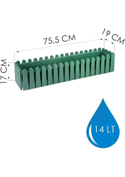 SO-İB03 Askılı Balkon Saksı Takım 14 Lt Yeşil 6 Adet modelleri