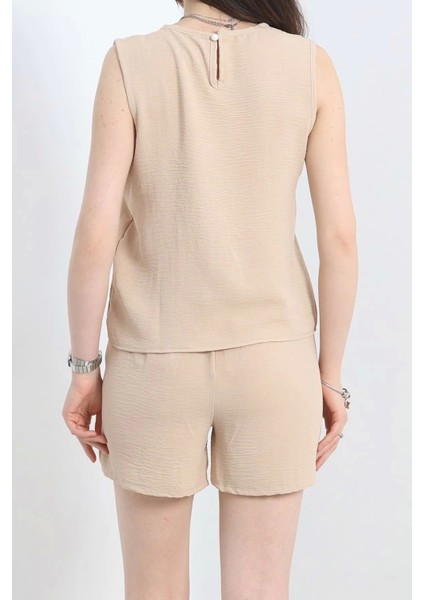 Şortlu Ayrobin Takım Bej indirimleri