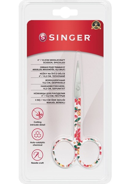 Kıvrık Uçlu Renkli Nakış Makası (4")