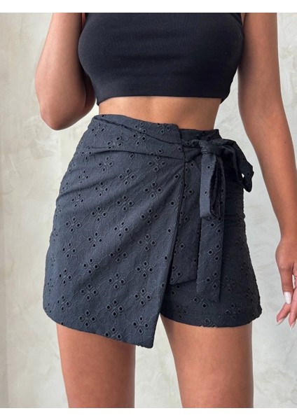 Brodeli Şort Etek S255075