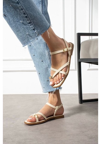 Nordi Bej Cilt Kemerli Sandalet modelleri