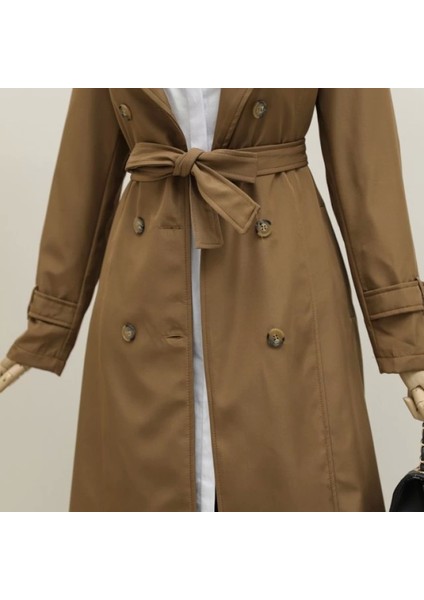 Astarlı Kemerli Trenckot Taba modelleri