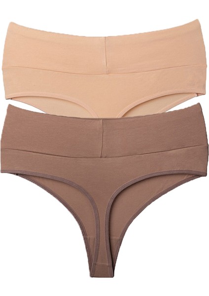 Tanga Yüksek Bel Toparlayıcı Pamuk 2'li Paket