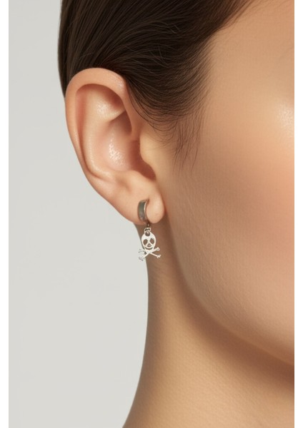 Sıkıştırmalı Trend Mıknatıslı Kuru Kafa Model Sallantılı Erkek 316L Çelik Gri Küpe Ear Cuff 1 Adet fiyatları