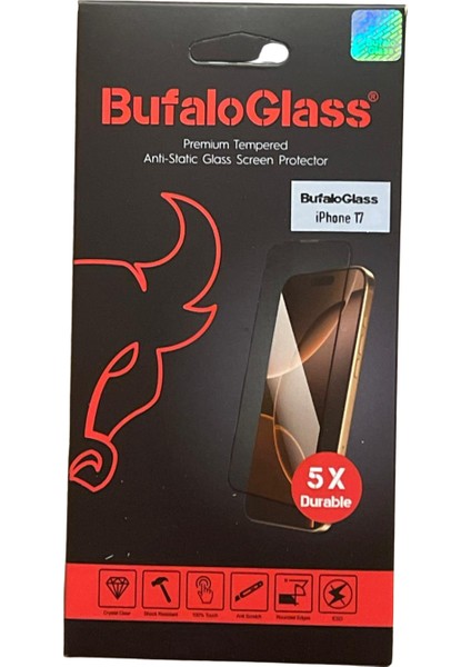 Bufaloglass Apple iPhone 17 Uyumlu Premium Antistatik 3x Güçlendirilmiş Ekran Koruyucu