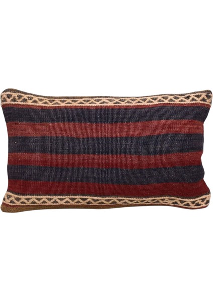Yeni El Dokuma Dekoratif Lumbar Kilim Kırlent Yastık Kılıfı 6124