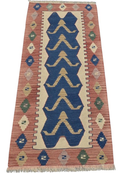 El Dokuma Enfes Batı Anadolu Mini Yolluk Yün Kilim 6309