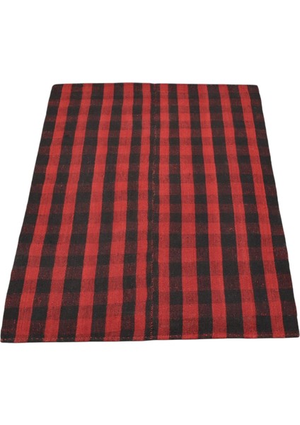 El Dokuma Ender Ekoseli Sofra Yün Kilim 6306