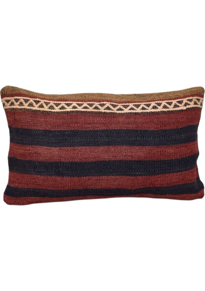 Yeni El Dokuma Dekoratif Lumbar Kilim Kırlent Yastık Kılıfı 6131