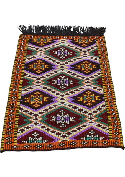 Yeni El Dokuma Nadir Çumra Yörük Yün Kilim 6300