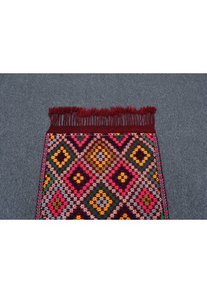 El Dokuma Nadide Renkli Çumra Yörük Yün Bukleli Kilim 6303 indirimleri