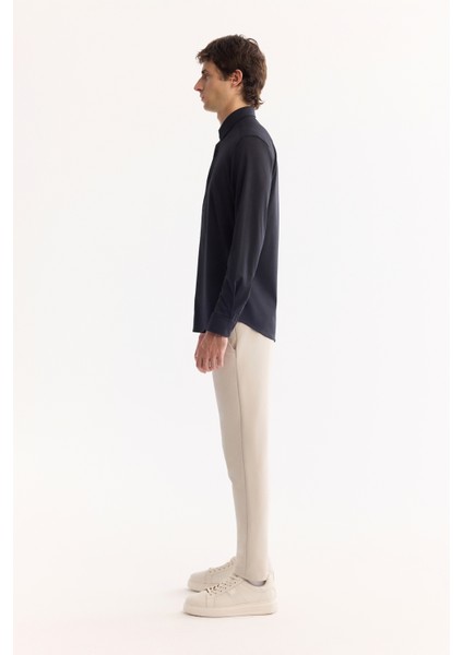 Erkek Siyah Klasik Yaka Hızlı Kuruyan Non-Iron Slim Fit Gömlek A52Y2122