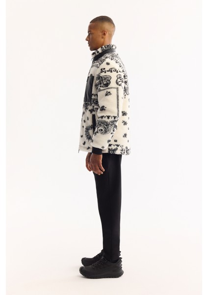 Erkek Beyaz Dik Yaka Rüzgar Geçirmez -4 Dereceye Dayanıklı Peluş Comfort Fit Mont A52Y6183 modelleri