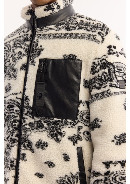 Erkek Beyaz Dik Yaka Rüzgar Geçirmez -4 Dereceye Dayanıklı Peluş Comfort Fit Mont A52Y6183 indirimleri