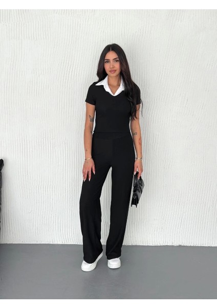 Ottoman Kumaş Beyaz Gömlek Yaka Takım S4142