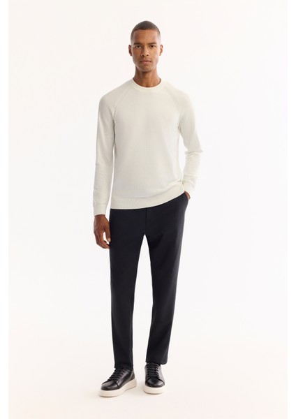 Erkek Siyah Bi-Stretch Teknik Kumaş Slim Fit Pantolon A52Y3209