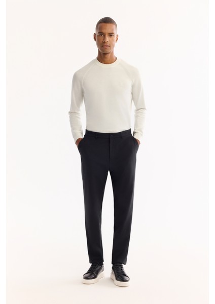 Erkek Siyah Bi-Stretch Teknik Kumaş Slim Fit Pantolon A52Y3209