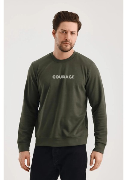 Unisex Baskılı Sıfır Yaka Sweat