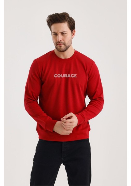 Unisex Baskılı Sıfır Yaka Sweat