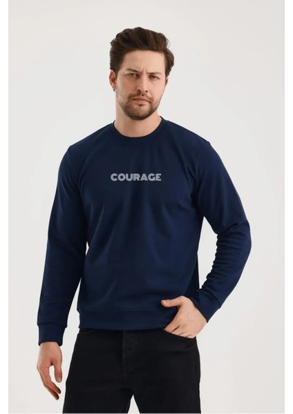 Unisex Baskılı Sıfır Yaka Sweat