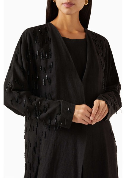 Şık Açık Önlü Abaya Elbise Uzun Kol Kına ve Davet Için Tam Takım fırsatları