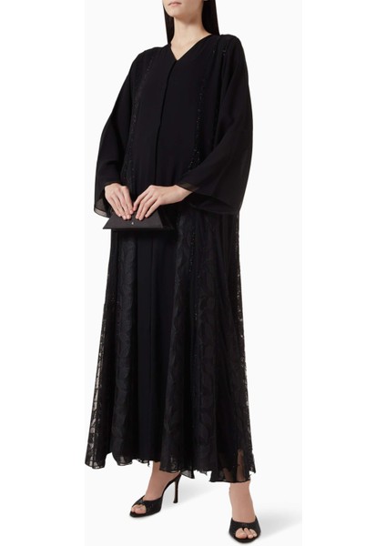 Şifon Dantel Işlemeli Abaya ile Şık ve Modern Bir Görünüm Yakalayın fiyatları