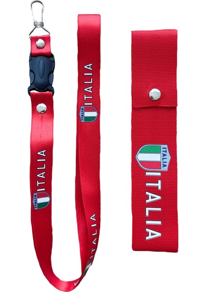 Italy Uyumlu, Kırmızı Renk, Yüksek Kalite Oto Ayna Askısı, Ayna Ipi ve Tampon Ipi Set