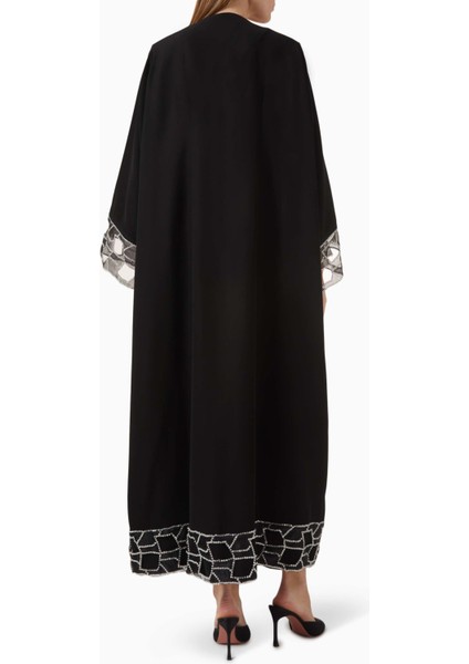 Yüzde 100 Konfor Sağlayan Kristal Detaylı Açık Abaya ve Sheila Modelleri modelleri