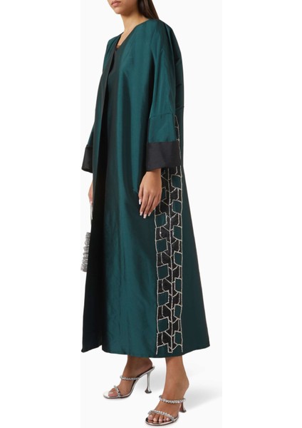 Şık Kristal Süslemeli Taffeta Abaya ve Şeila ile Konforlu Zarafet fiyatları