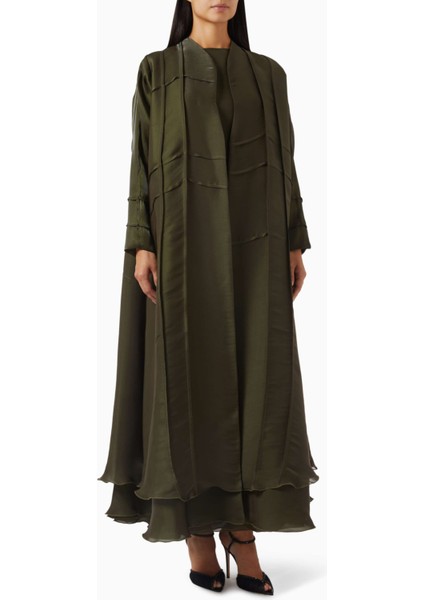 Şık Tasarımlı 3 Parça Şifon Abaya Seti Özel Günler Için Ideal Seçim