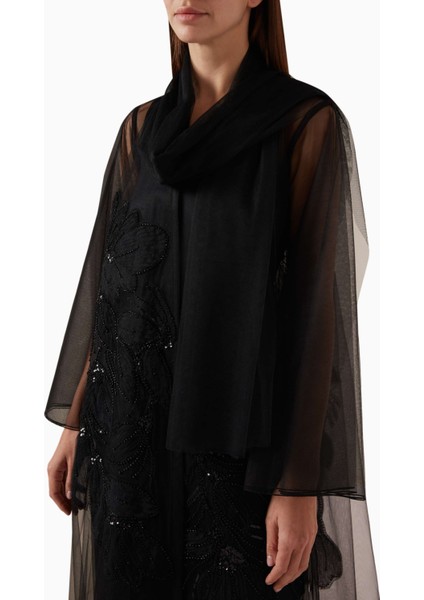 Şık Tül Abaya ile Ramazan'ı Zarafetle Kutlayın, Simli Detaylar ve Fırfırlı Dikişler ile Büyüleyin fırsatları