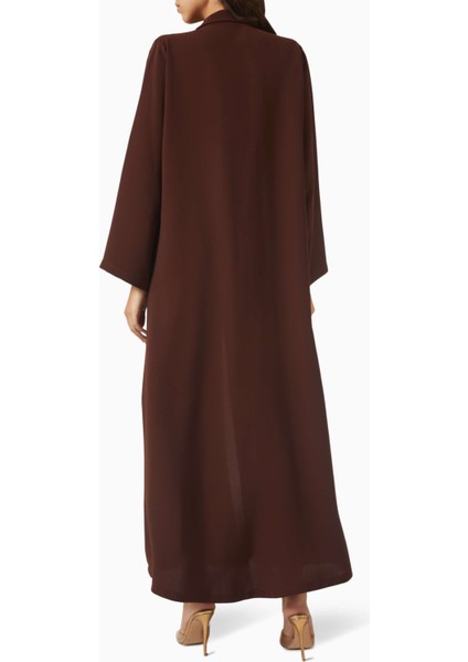 Modern Minimalist Notched Collar Abaya Uzun Kollu Aline Silueti ile Şıklığı Yansıtıyor modelleri