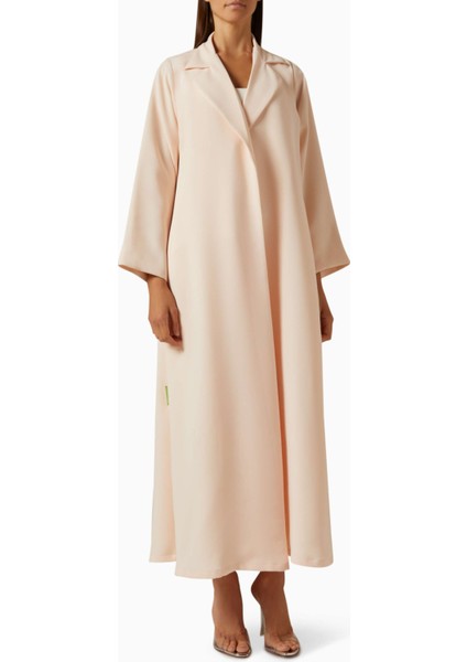 Modern Minimalist Notched Collar Abaya Uzun Kollu Aline Silueti ile Şıklığı Yansıtıyor