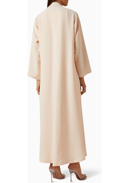 Modern Minimalist Notched Collar Abaya Uzun Kollu Aline Silueti ile Şıklığı Yansıtıyor modelleri