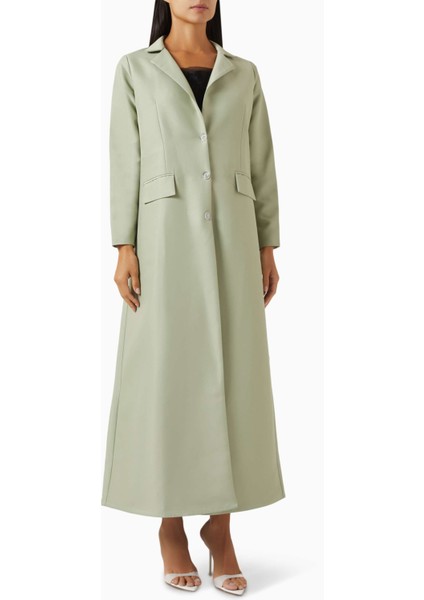 Şık A-Line Abaya Kaban Ince Dikiş ve Aksesuarlı Tasarım ile Şıklığınızı Tamamlayın