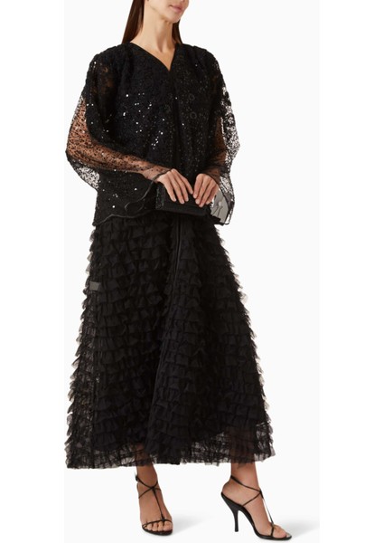 Şık Dantel Detaylı Ruffle Payetli Abiye Elbise Organza Modeli ile Zarif Tarzınızı Yansıtın fiyatları