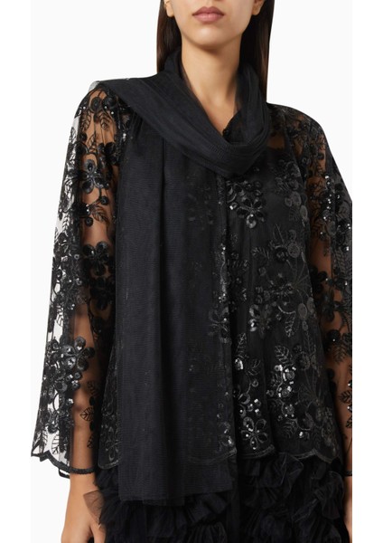 Romantik Dantel Rıhtımlara Sahip Mükemmel Şıklıkta Tül Abaya fırsatları