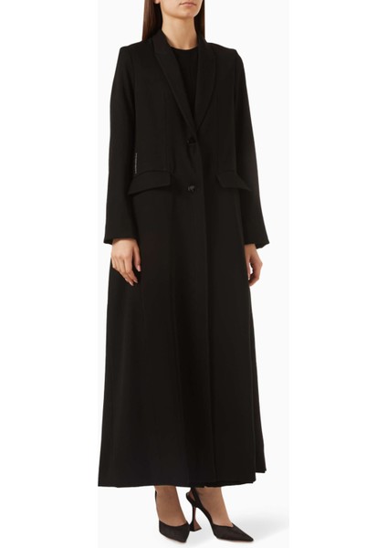 Şık ve Rahat Ceket Tarzı Abaya Yüksek Yaka Uzun Kollu Tasarım