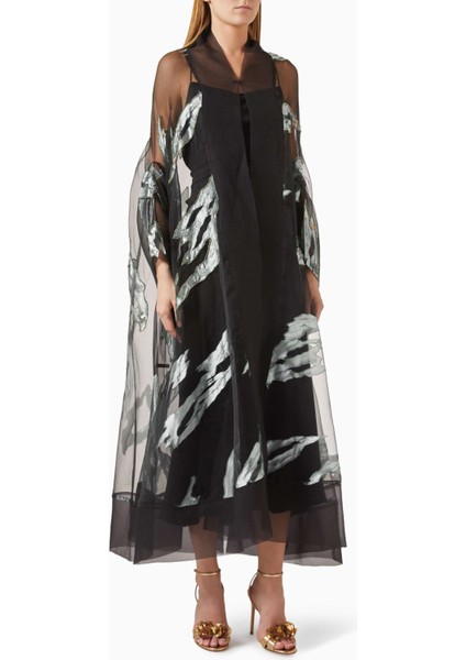 Işıltılı Organza Açık Ön Abaya ile Şıklığı ve Rahatlığı Yaşayın