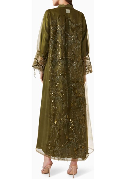 Şık Dantel Abaya Bead ve Sıralı Payet Detaylarıyla Konfor ve Zarafet Sunar modelleri