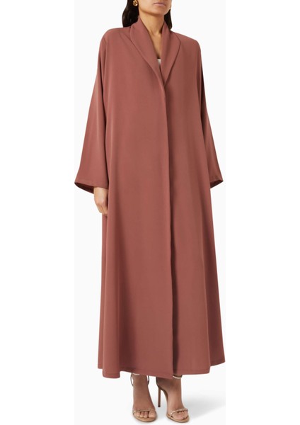 Şık Yaka Detaylı Uzun Abaya Modası Için Hafif Krepe Kumaş Tasarım