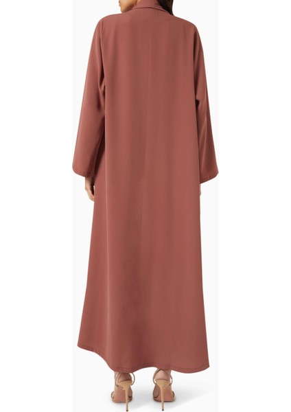 Şık Yaka Detaylı Uzun Abaya Modası Için Hafif Krepe Kumaş Tasarım modelleri