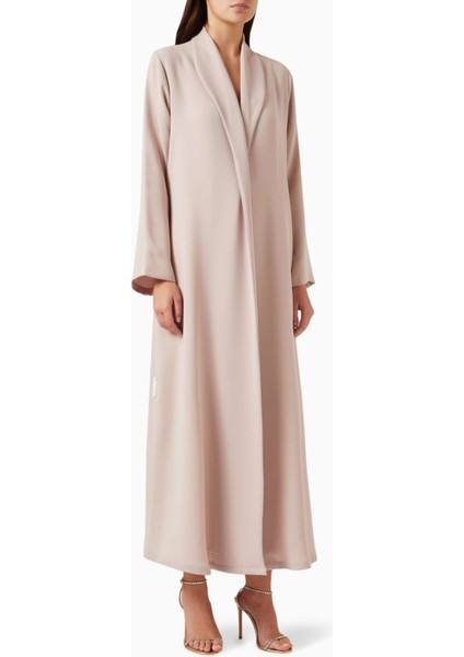 Şık Yaka Detaylı Uzun Abaya Modası Için Hafif Krepe Kumaş Tasarım