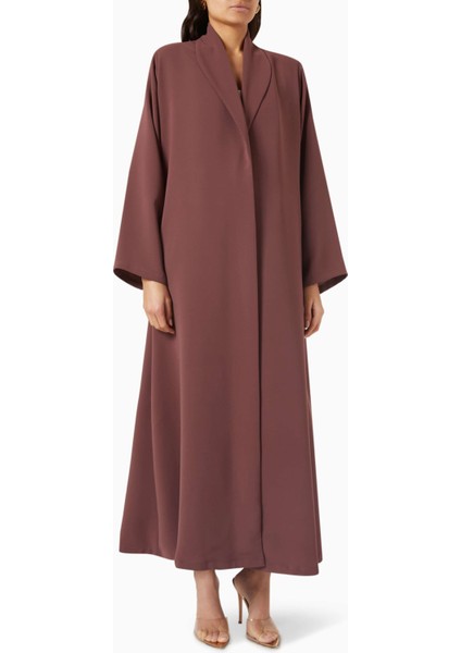 Şık Yaka Detaylı Uzun Abaya Modası Için Hafif Krepe Kumaş Tasarım